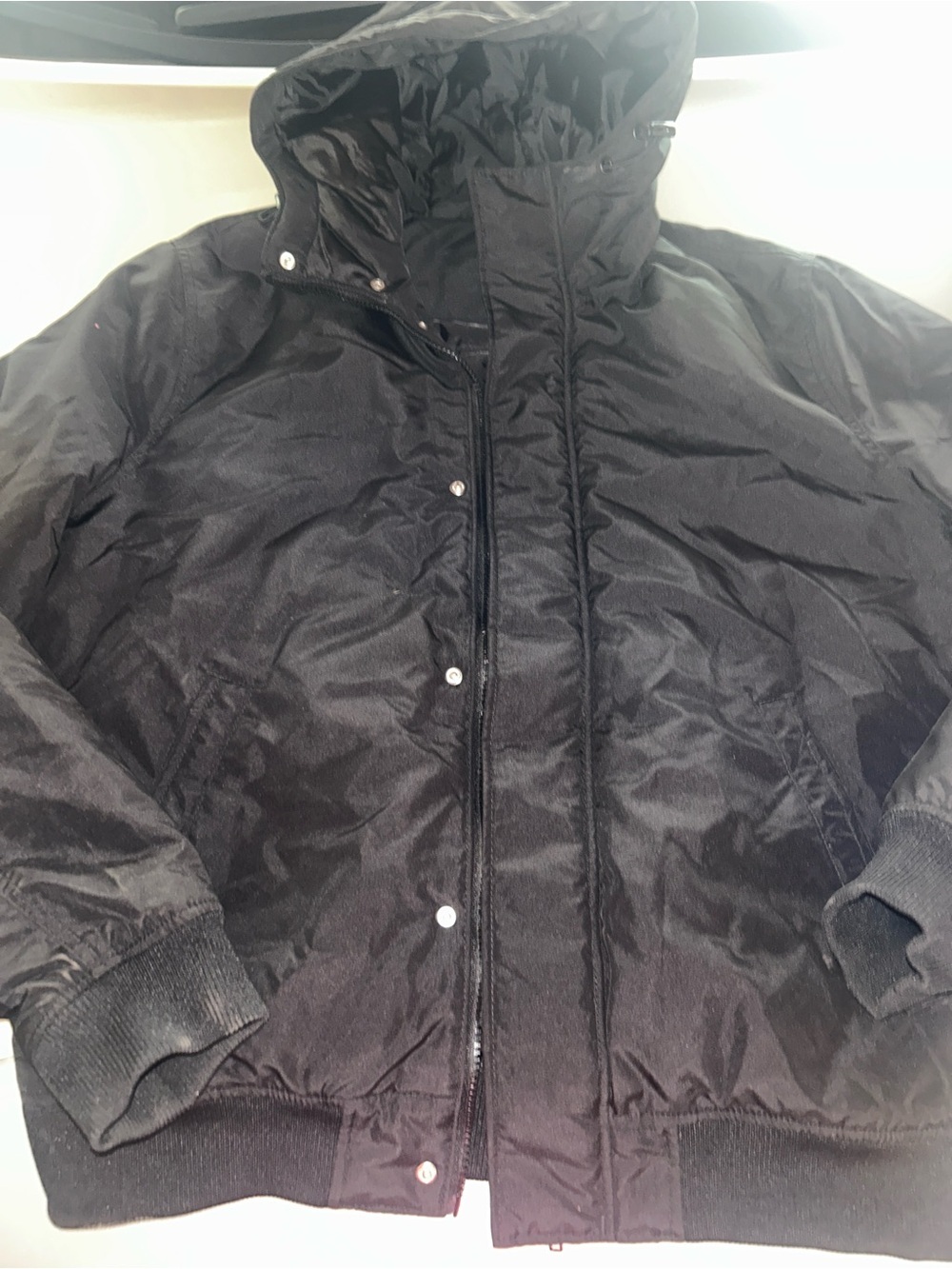 H&M Black Hooded Puffer Jacket